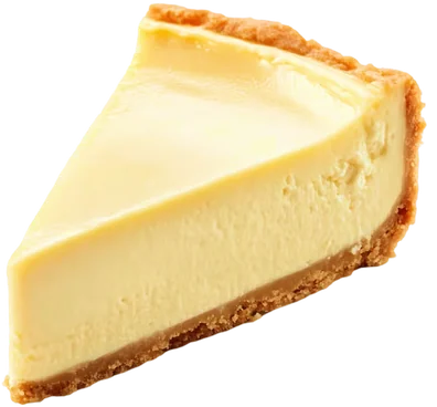Fatia de cheesecake tradicional, sem cobertura