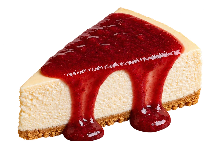 Fatia de cheesecake de morangos