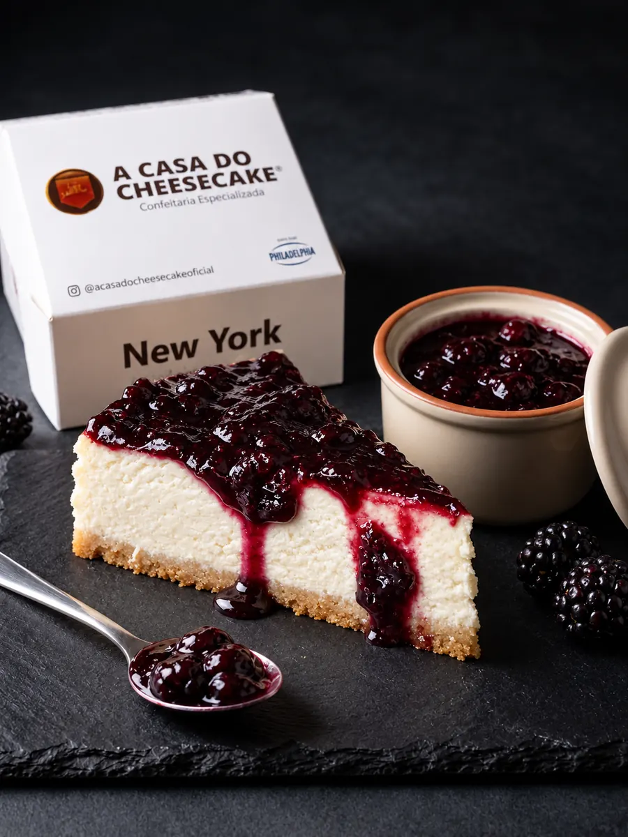 Fatia de cheesecake sabor Amora