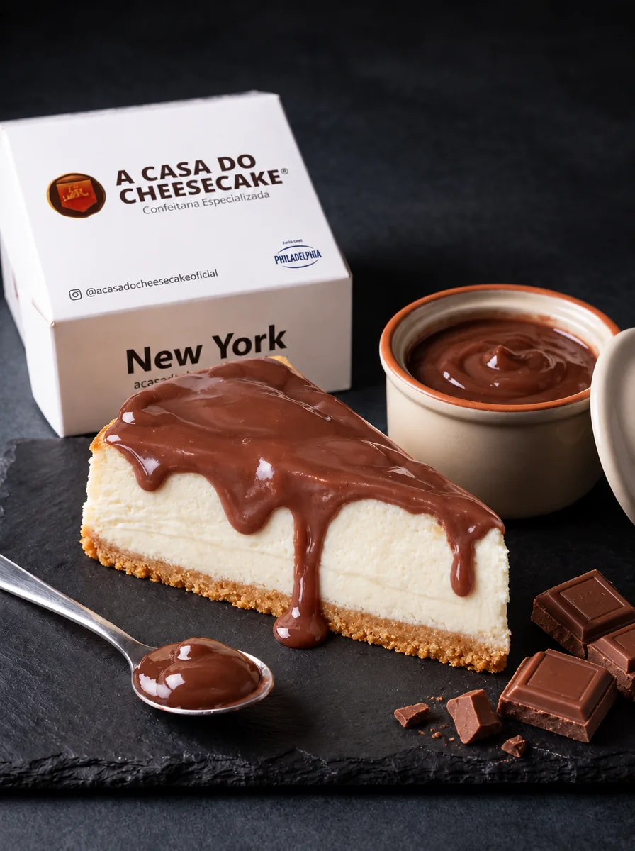 Fatia de cheesecake sabor Chocolate