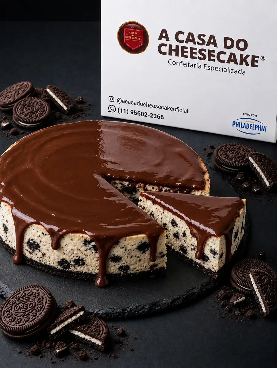 Cheesecake inteiro sabor Oreo